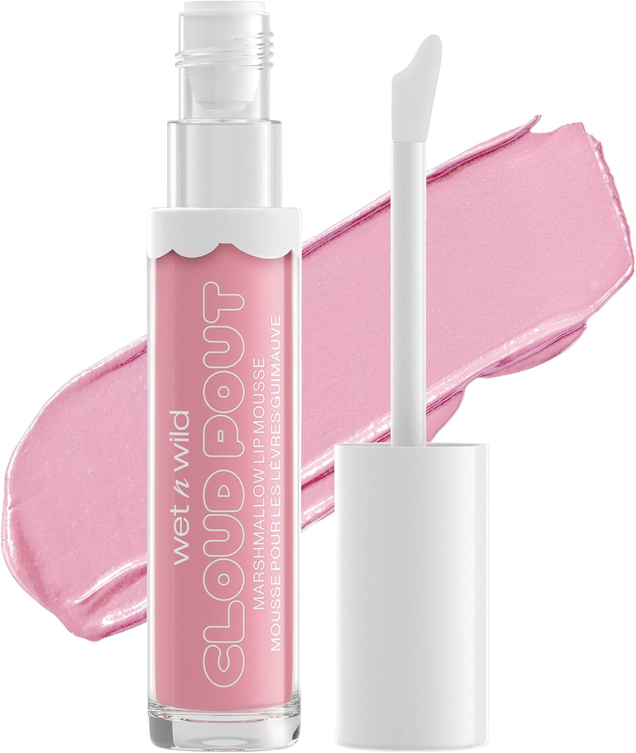 wet n wild, Cloud Pout Marshmallow Lip Mousse, Matte Vloeibare Lipstick, Niet-Drogende en Langhoudende Formule, met Arganolie, Avocado-olie en Vitamine E, Cloud Chaser