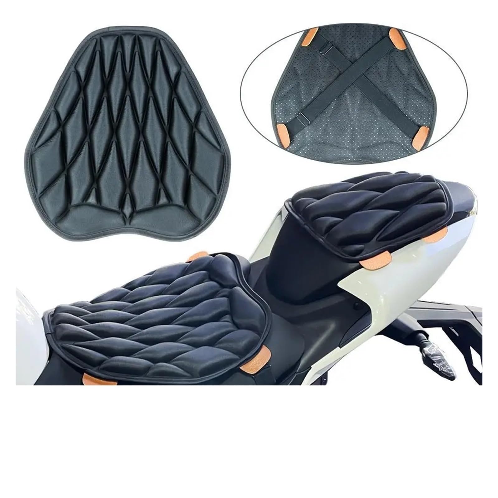 Per Moto per cuscino sedile Gel comfort 3D per copertura protezione solare Isolamento impermeabile EVA traspirante Coprisedile per moto(B)