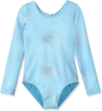 HOZIY Leotards for Girls Ballet Gymnastics Sleeveless Long Sleeve Colorful Sparkles Aqua Blue Pink Purple Solid