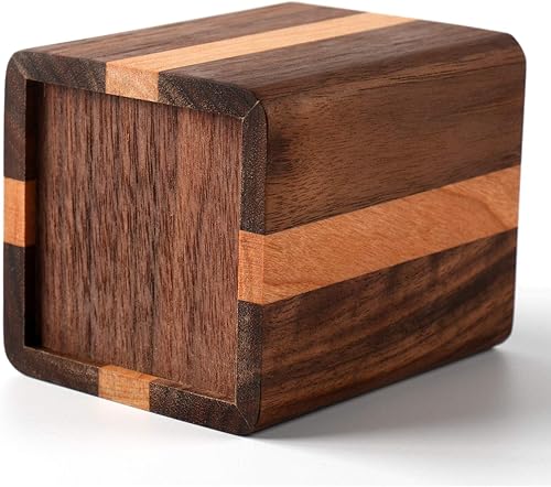 Miniatura 3 de Portalápices de nogal Soporte de pluma de madera para escritorio Organizador de vasos Ofiice Pencil Stand Simple (lado de nogal central de cereza)