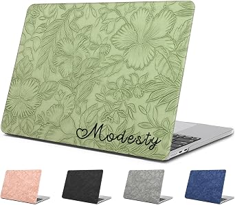 Customized Case for MacBook Pro 14 inch 2026 M5 Pro Max A3426 A3427 Add Your Personalized Name Signature Text Elegant Leather Hard Plastic Shell Cover 3D Embossed Floral Gift for Family Friends, Black