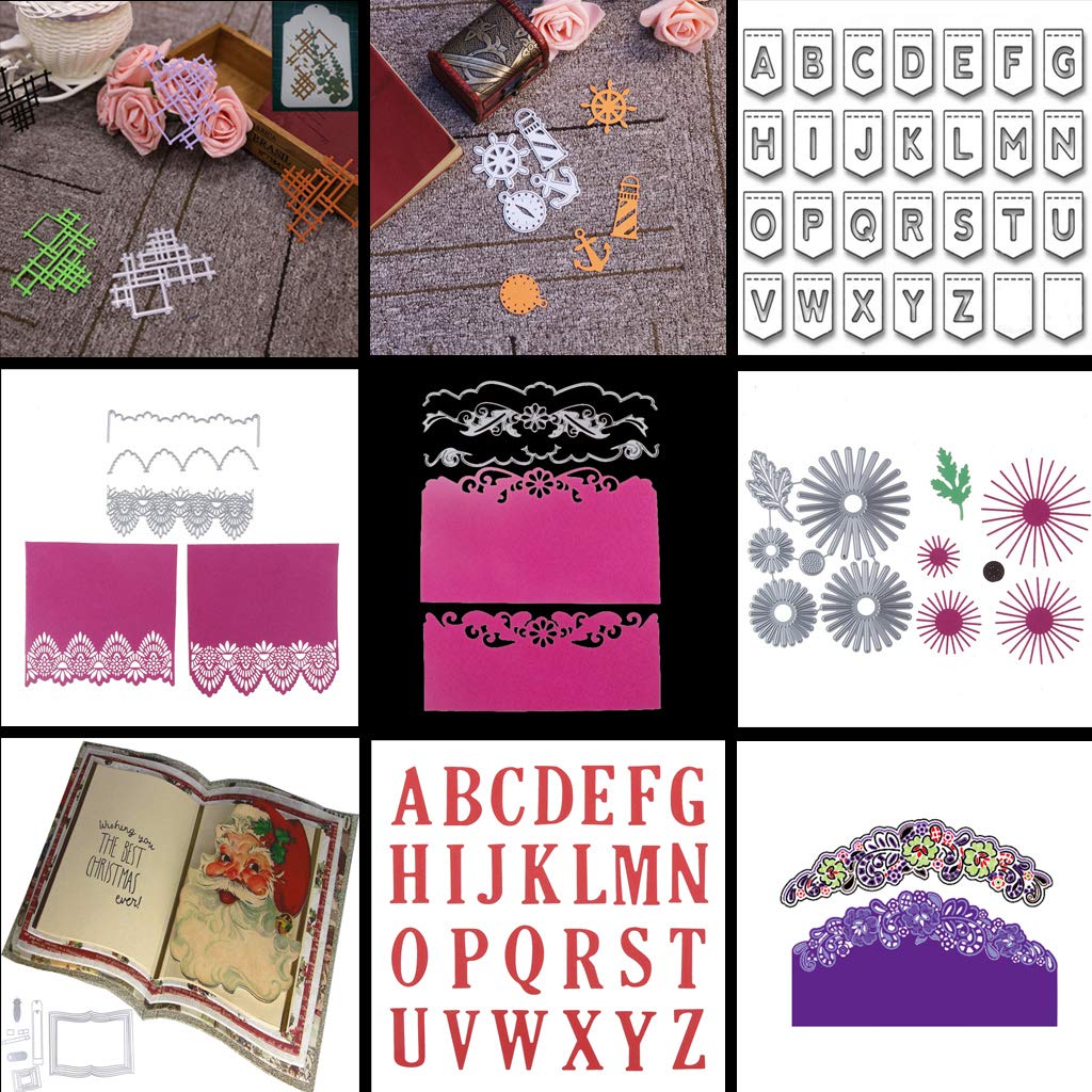 Fustelle Da Taglio HLLR Per Cartoncini Fai Da Te - Stencil Recinto Per Album, Scrapbooking E Decorazioni Artigianali