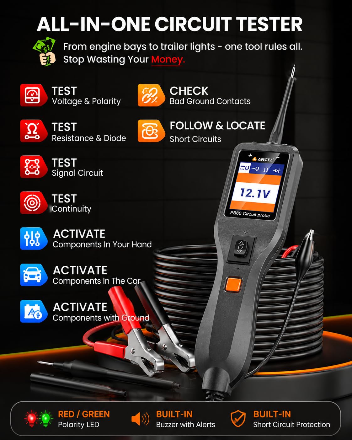 PB60 Automotive Power Circuit Probe, 12-24V Vehicle Component Activation ﻿ — Amazon image 2