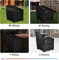 Vista 6 de ALSTER Fundas para Sillas de Patio Impermeables, Fundas para Sillas de Exterior (32" L x 37" A x 36" Al), Fundas de Muebles Negras Duraderas e