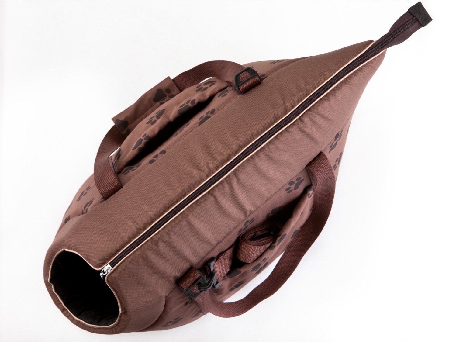 DOGGY Hobbydog TORJBL5 Hundetasche Tragetasche Katzentasche mit Pfoten, Größe 32 x 30 x 50 cm, Hellbraun