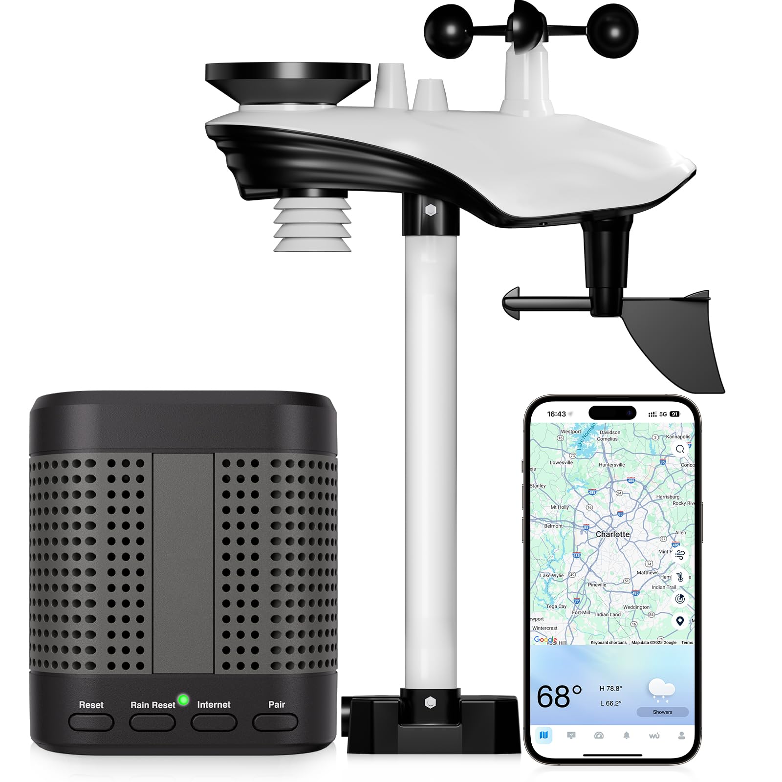 WiFi Smart Weather Station with Weatherseed® AI, 24H/7D Accurate Forecast, Indoor Outdoor Wireless Sensor, No Display, 2-Year Data History, 2.4GHz WiFi-picture-13