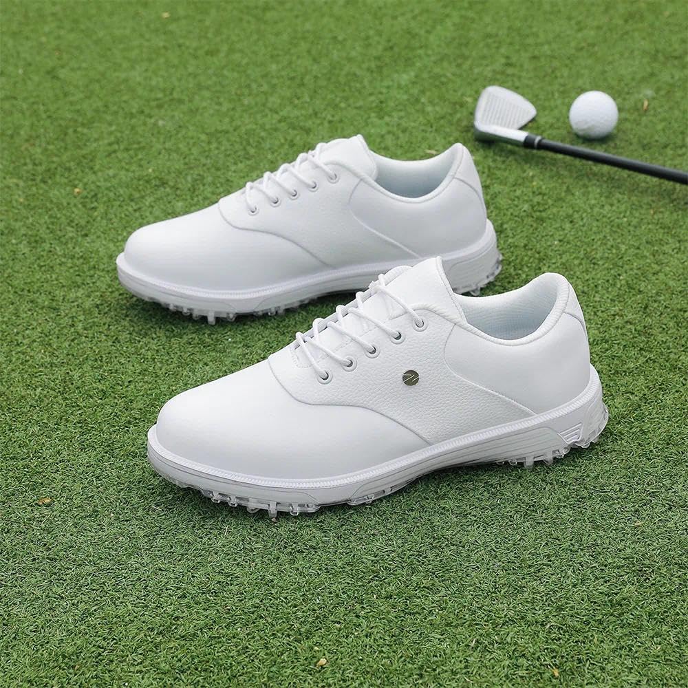 ULTIANT Chaussures de Golf pour Homme : Crampons Fixes imperméables avec Protection en TPU, antidérapantes, pour Le Golf et Les Loisirs