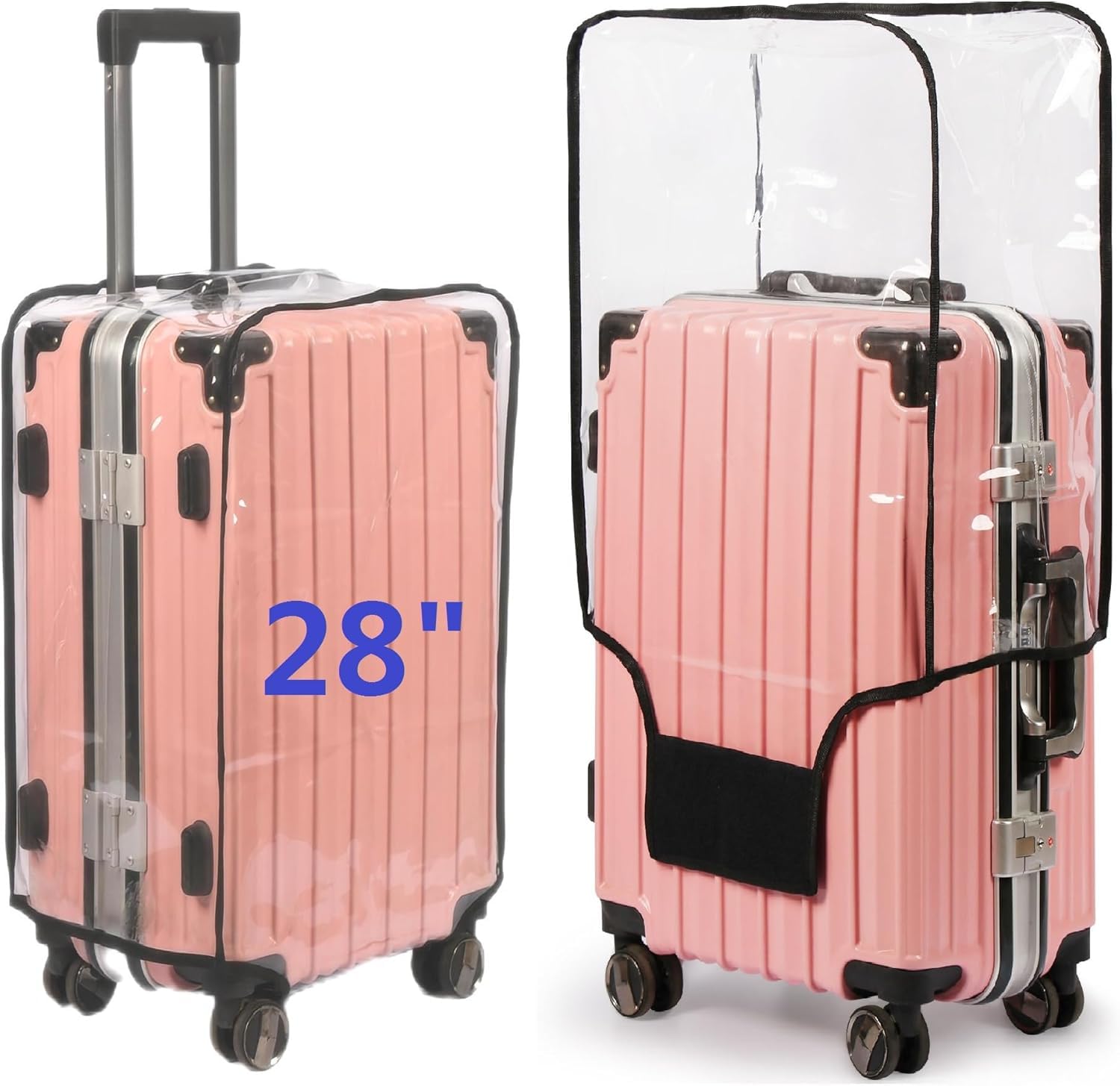 28 Inch Protective Trolley Bag Cover | Suitcase Bag Cover | Waterproof Dustproof Luggage Cover, Clear PVC Suitcase Covers Protectors (Transparent, 28 Inch)-image-19
