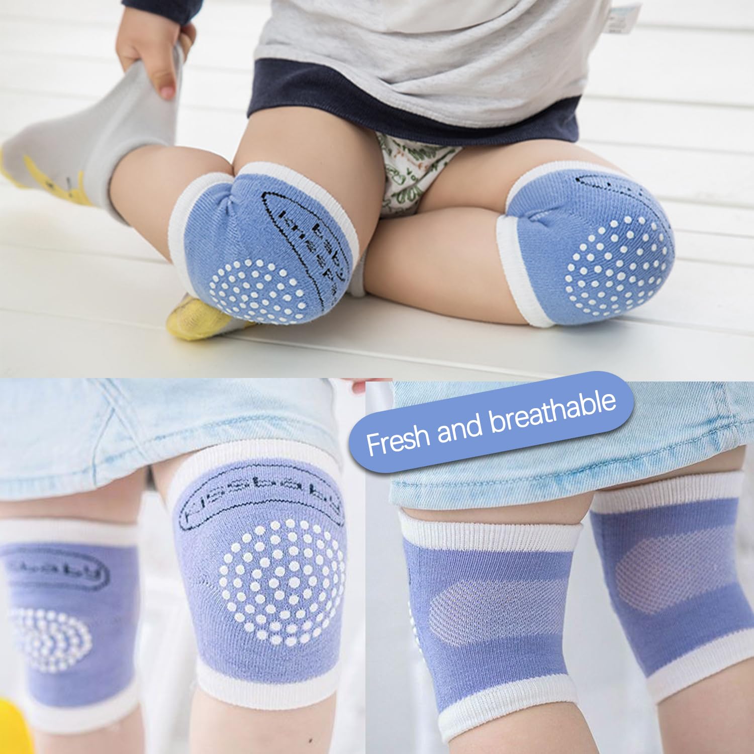 5 Paires De Genouillères, Genouillères Souples, Antidérapantes, Extensibles, Protection De Sécurité Pour Bébé Rampant, Genouillères Pour Bébé Rampant