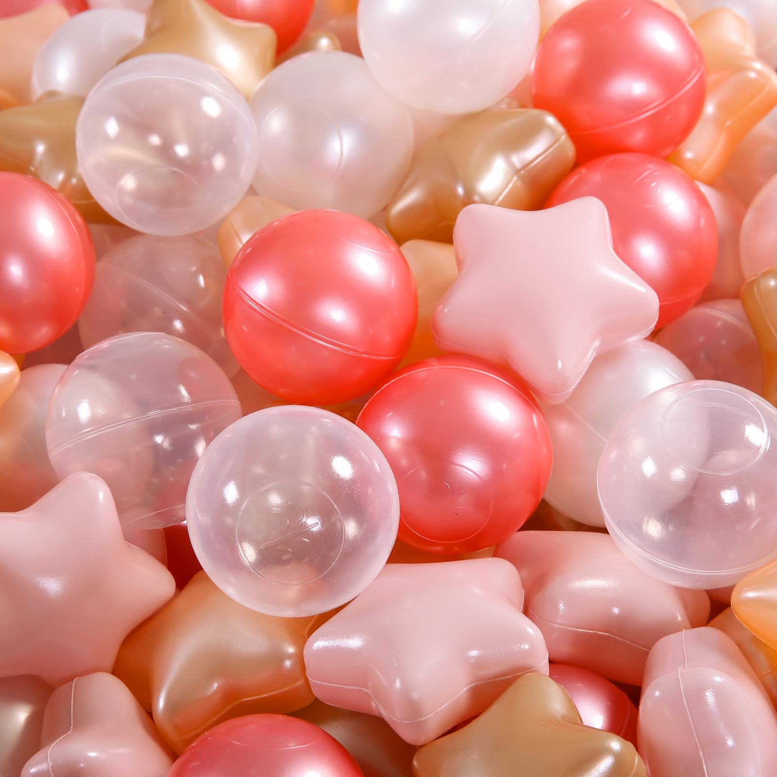 80 Boules Océaniques En Forme D'étoile Et De Cœur - Jouets Colorés Pour Piscine à Balles, Intérieur/extérieur