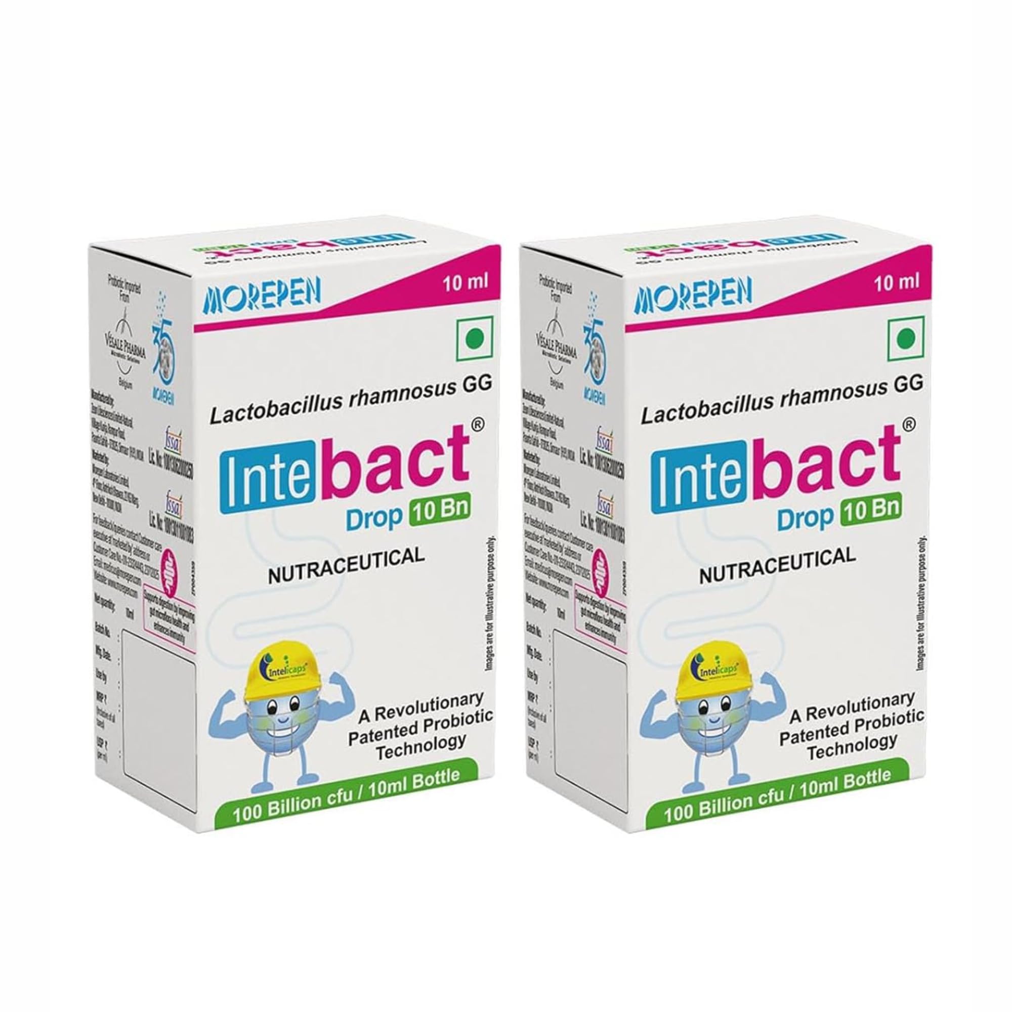 Morepen INTEBACT PROBIOTIC DROPS 10BN CFU|Supplement for Gut Health - 10 ml pack of 2-image-30