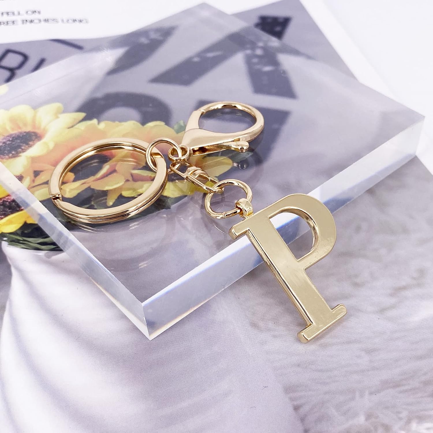 LAXPICOL Initial Letter A-Z Keychain For Women,Bag Purse Backpack Charm image 2