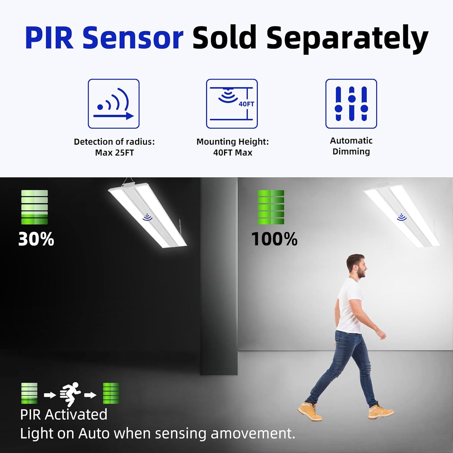 hykolity 4FT Linear High Bay Light 5CCT 4FT LED T8 Ballast Bypass Type B Light Tube