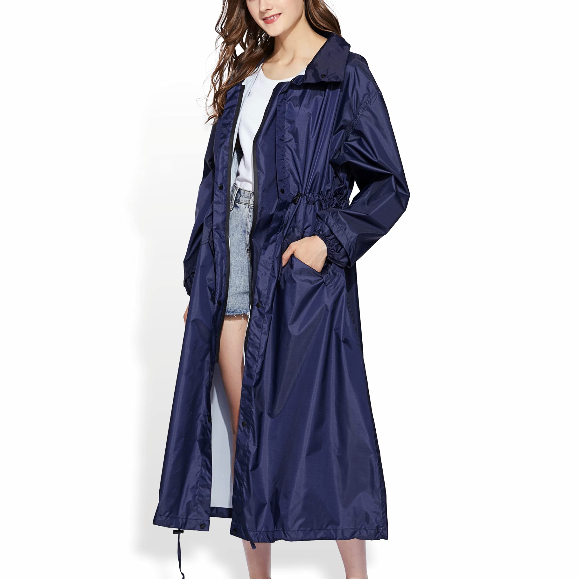Ynport Crefreak Damen Regenmantel Wasserdichte Jacke Lange Leichte Regenjacke Atmungsaktive Outdoorjacke Windjacke Mit Kapuze Outdoor Poncho