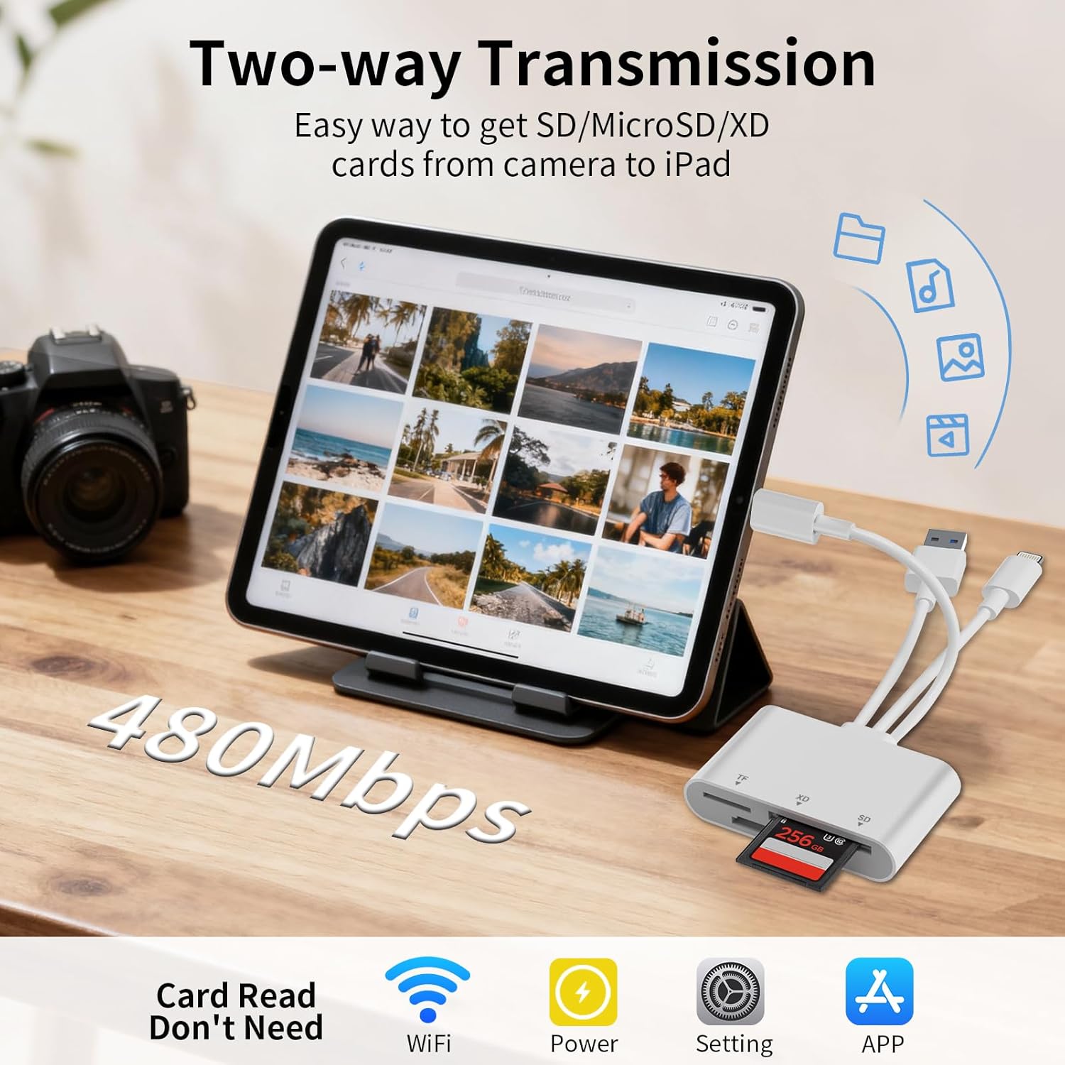 XD Card Reader, SD Card Reader for iPhone, 3 in 1 SD/TF/XD Card Adapter with Lightning+USB A+USB C Photos Files Transfe for iPhone 17/16/15/14/PC/Android- Olympus xd Picture Card Reader Compatible