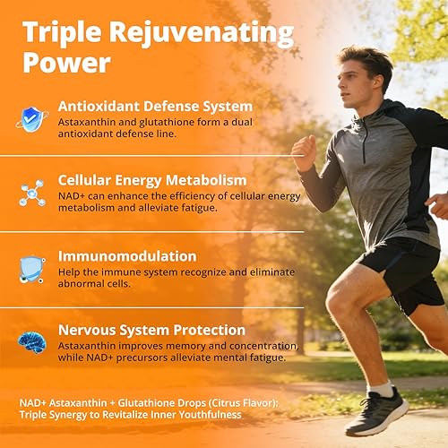 Miniatura 5 de Suplemento líquido NAD, con nicotinamida, ribósida, astaxantina y luteína para mujeres y hombres, apoya el antienvejecimiento, la salud y vitalidad