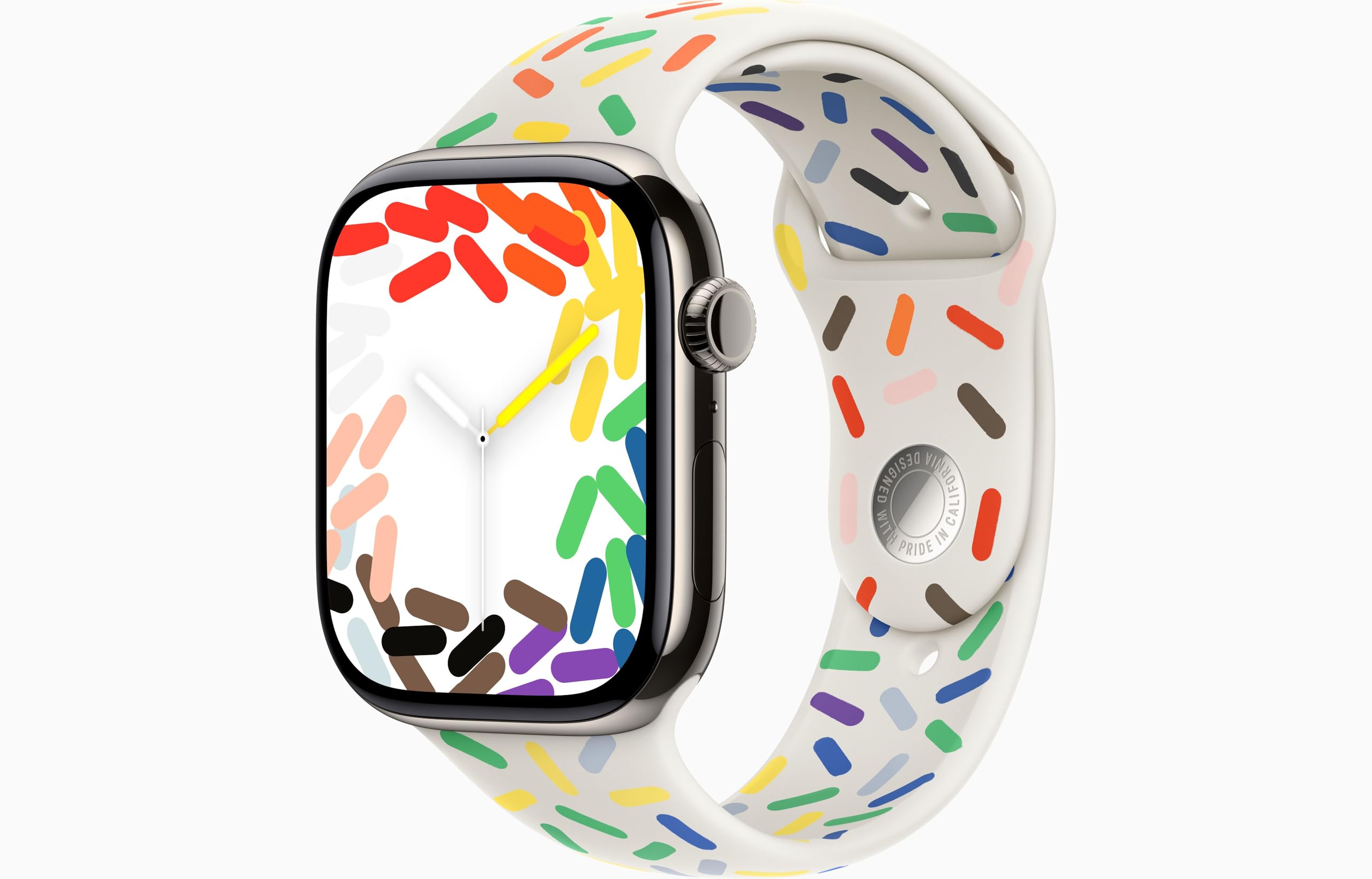 Apple Watch Series 10 [GPS + Cellular, 42mm] - Natural Titanium Case with Pride Edition Sport Band, S/M (Renewed)