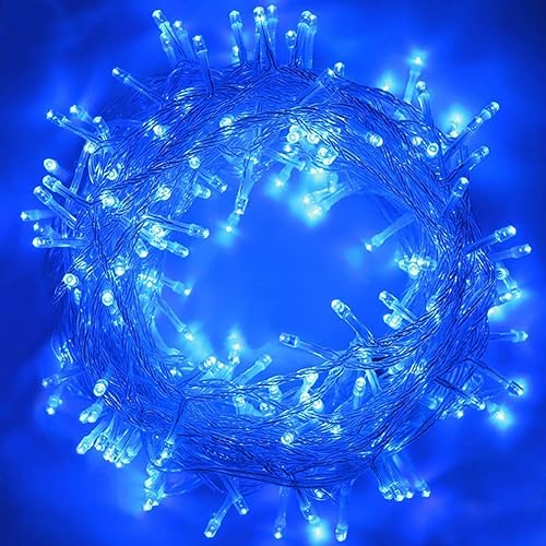 Cadena de 200 luces LED de 98 pies, impermeables con 8 modos con memoria, fuente de alimentación certificada por UL de 30 V para el hogar, jardín,
