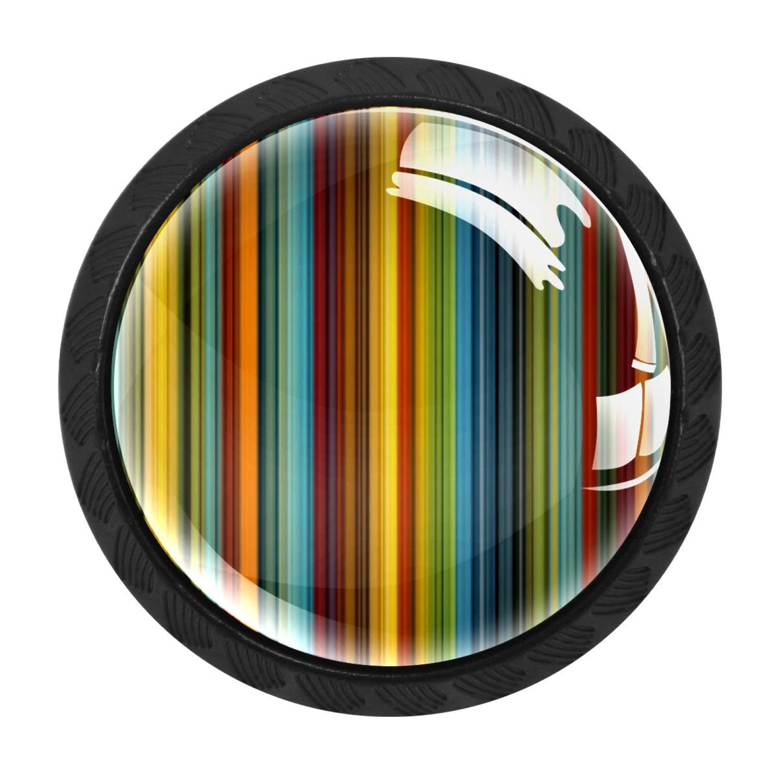 CHENZZZZ 4 Pack Cabinet Handles Colorful Rainbow Vertical Stripe Kitchen Drawer Pulls Furniture Door Handles for Cupboard Bedroom Wardrobe