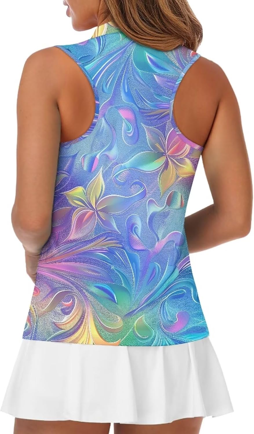 YEXIATODO Wpmens Ladies Racerback Golf Shirts Athletic Tank Tops Polo Quarter Zip Pullover Golf Apparel Size XS-2XL