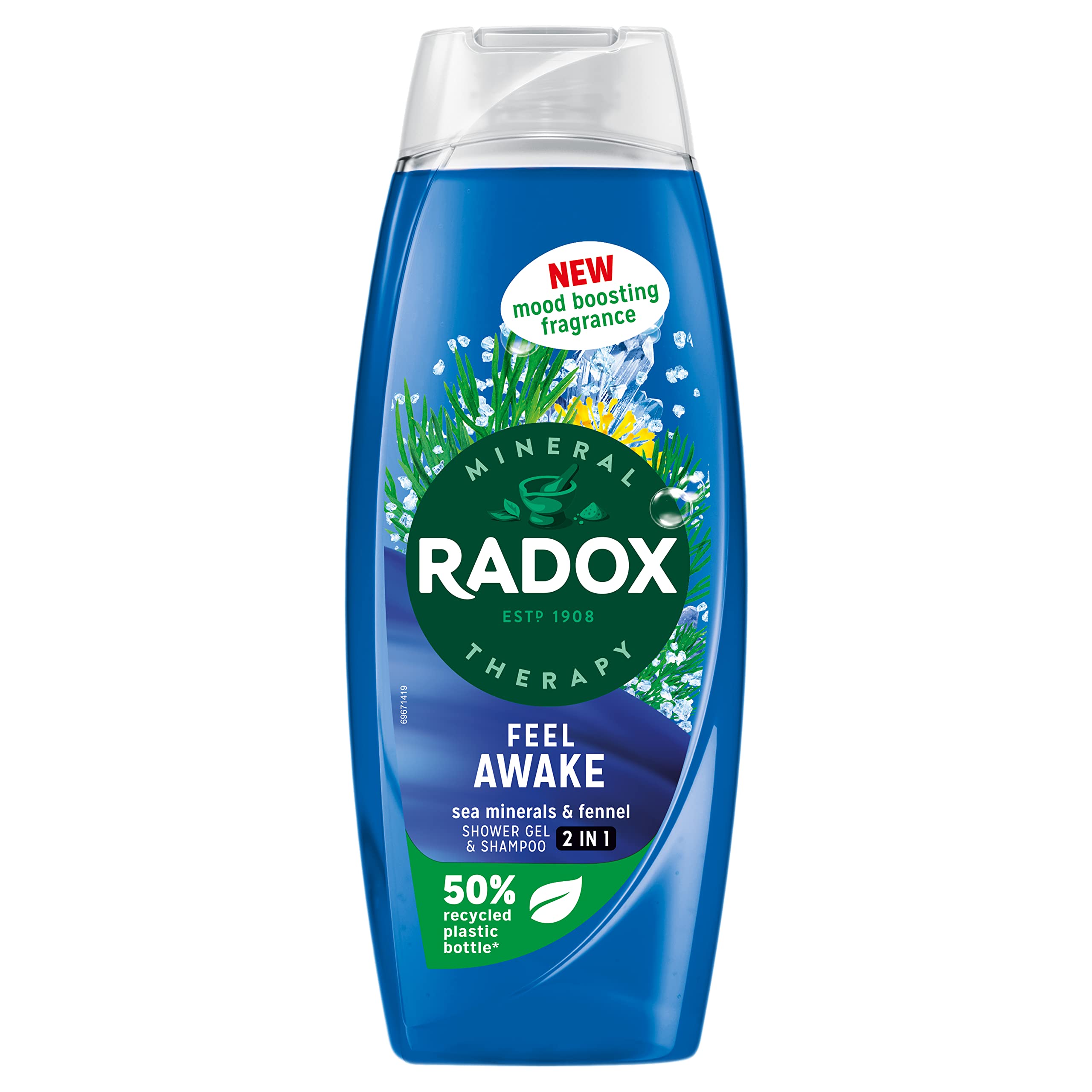 6xRadox Body Wash & Shampoo 2in1 Feel Awake Men with Fennel & Sea Minerals 450ml