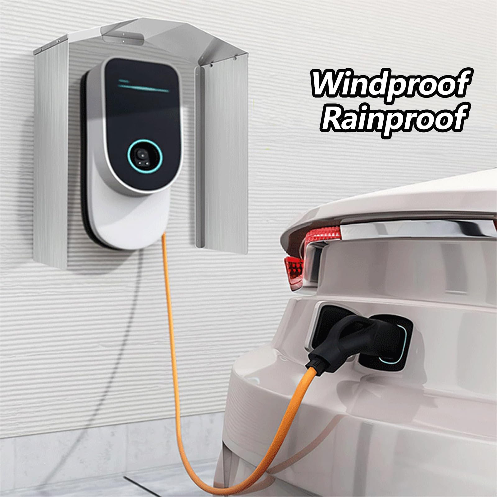 Aisny Wallbox Antipioggia, Tettoia per Auto Elettriche Stazione di Ricarica Tetto di Protezione dalle Intemperie Colonnina di Ricarica Protezione dalla Pioggia Protezione Solare