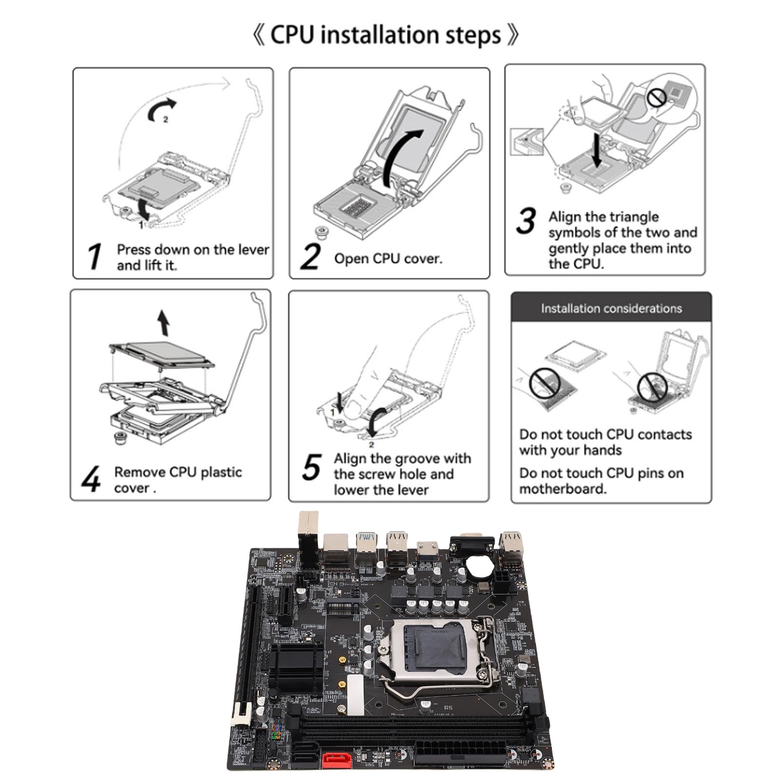 Placa Base B75 LGA 1155 DDR3 M.2 NVME NGFF para Core i3 i5 i7 Xeon E3 V2, 2x8GB Ranura de Memoria, Soporte VGA HD, 6 Fase Fuente de Alimentación