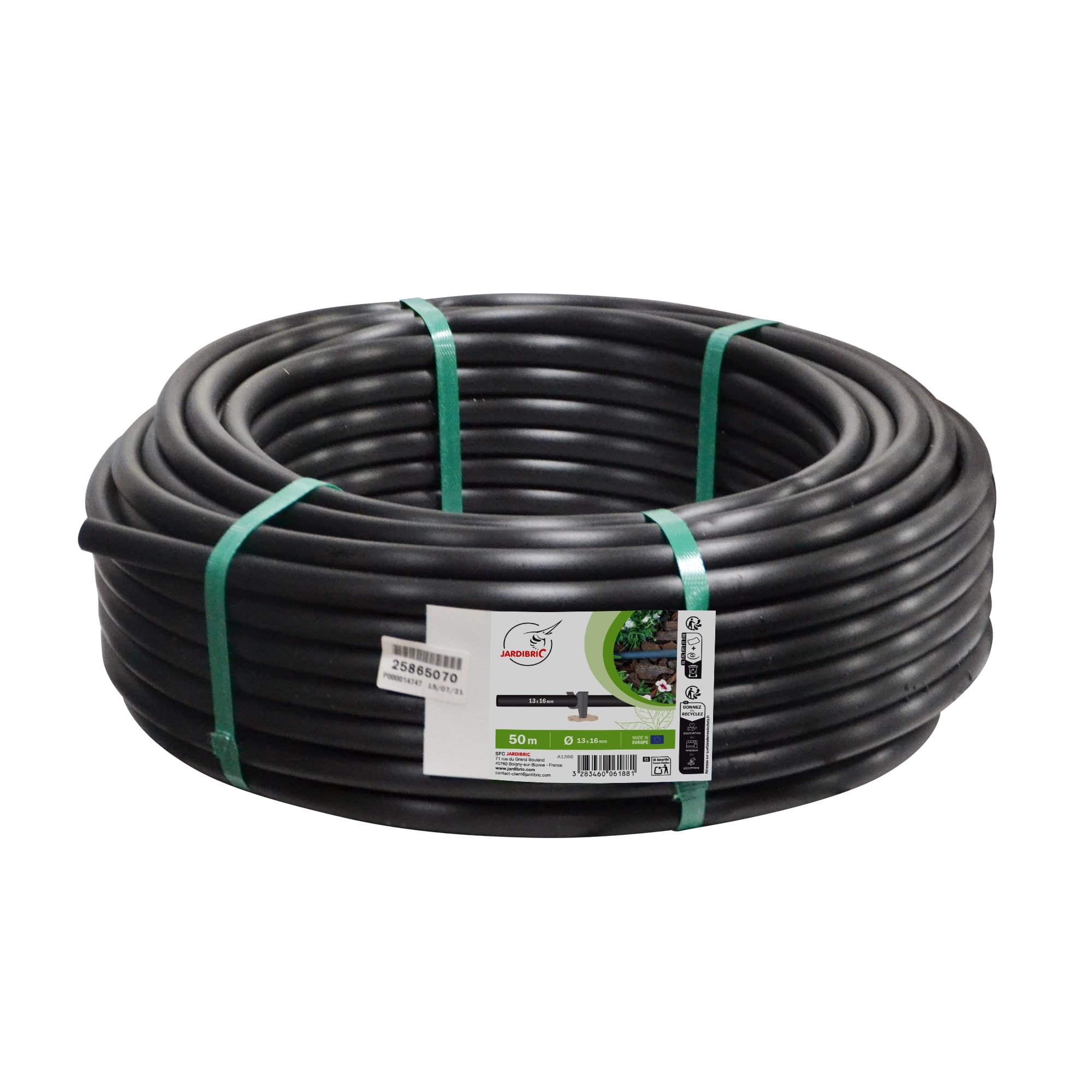Jardibric - Tuyau Goutte à Goutte 13x16 mm Non Percé 50 m - Tube PE Irrigation Jardin pour Arrosage Goutte à Goutte