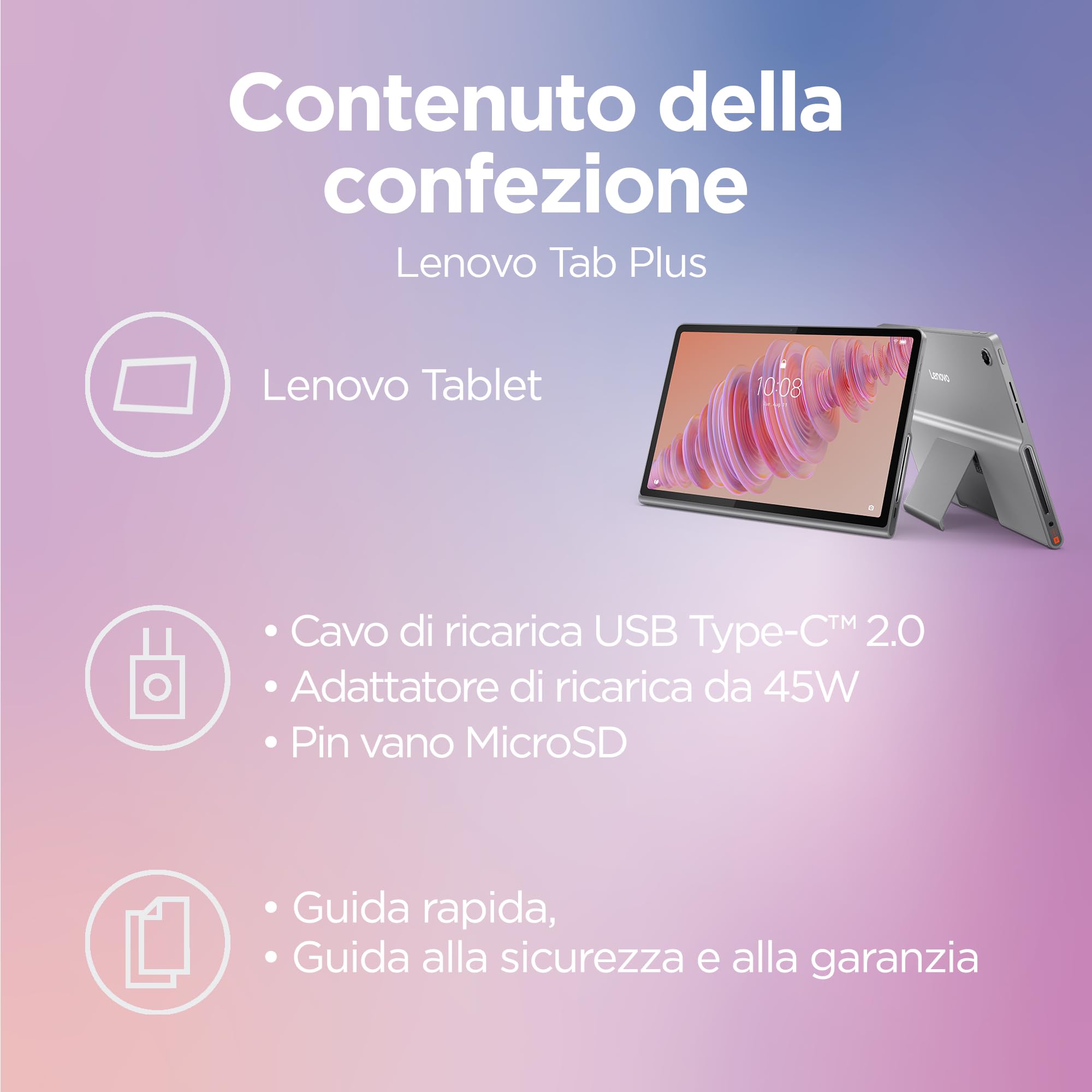 Lenovo Tab Plus, wyświetlacz 2K 11,5" - (procesor MediaTek Helio G99, pamięć 8 GB, pamięć 128 GB, WiFi, tablet z systemem Android 13) - Luna Grey, dostępna tylko dla Amazon