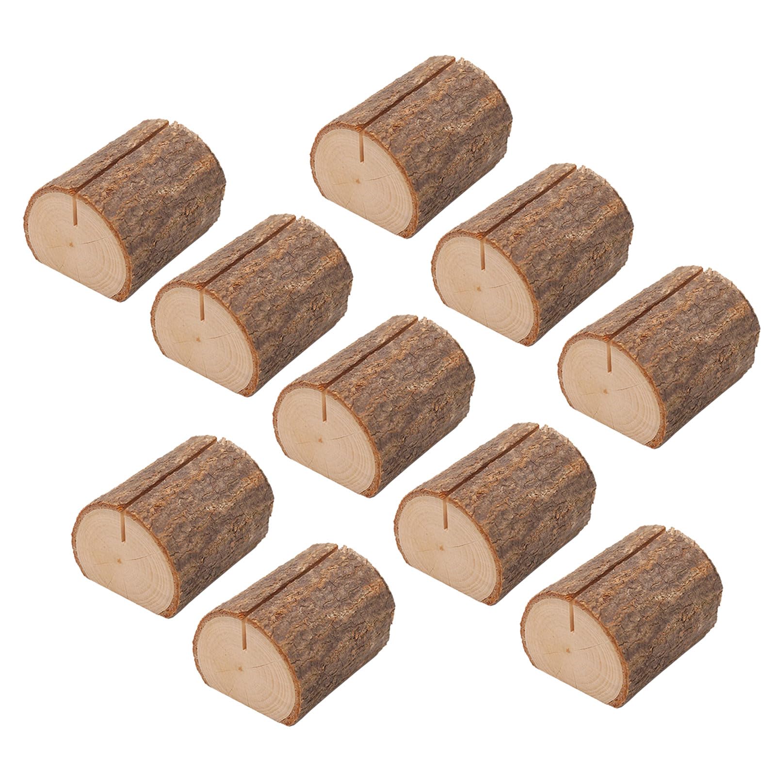 Nucelit 20Pcs Wood Table Number Holders Stands for Wedding, Wood Name Cards Holders Memos Note Photo Food Label Card Holder