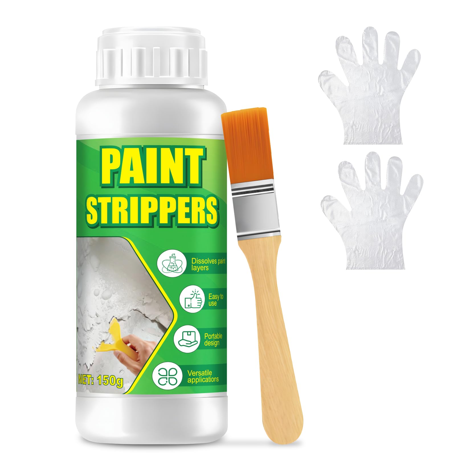 Décapant Peinture 150g Bois & Métal, élimine Revêtements Tenaces