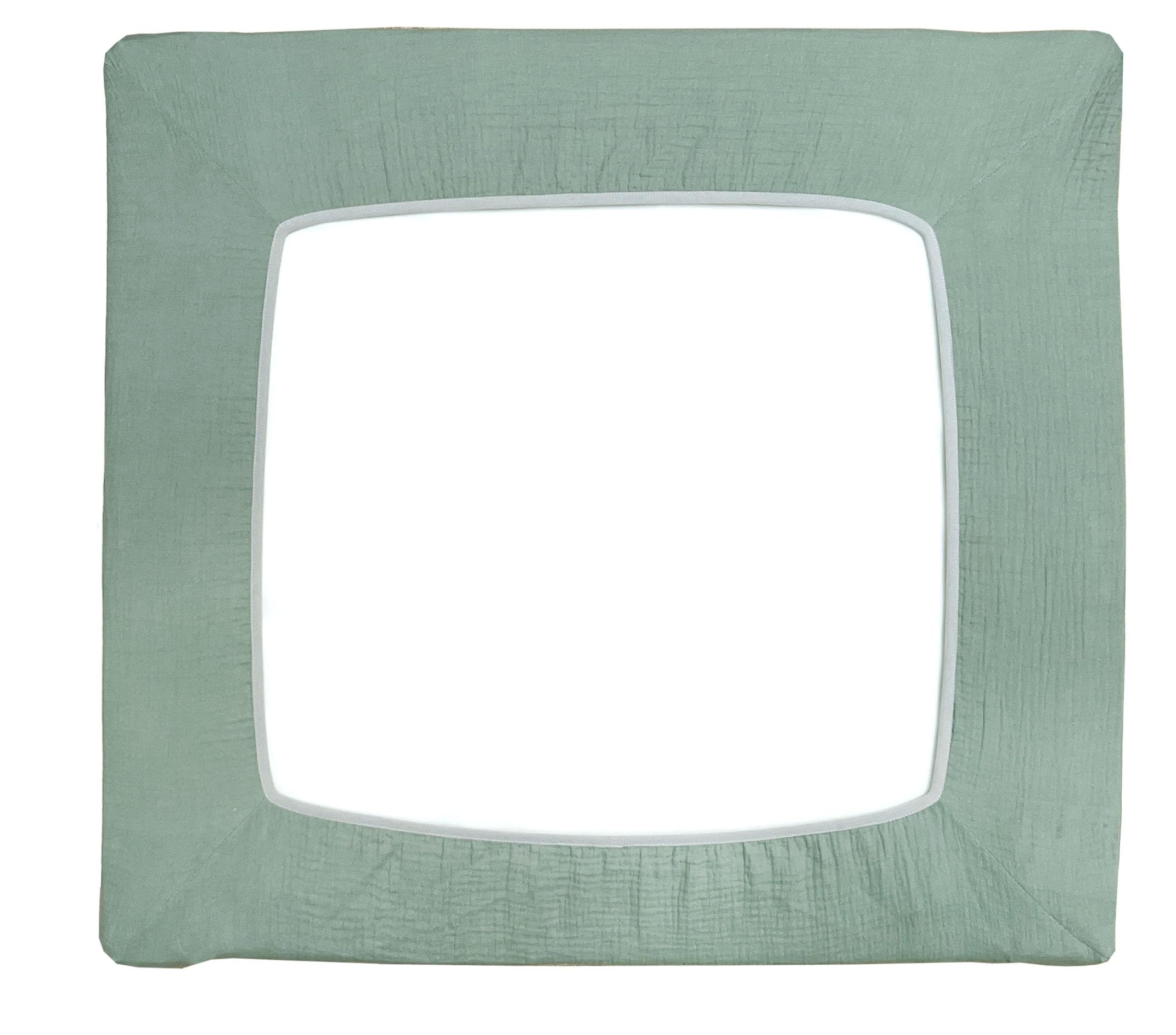 Blausberg Baby - Bezug kompatibel mit IKEA-Wickelauflage Vädra 74x80 cm – in Salbei Grün Eukalyptus - aus 100% Baumwolle-Musslin, Oeko-Tex ® Standard 100 zertifiziert