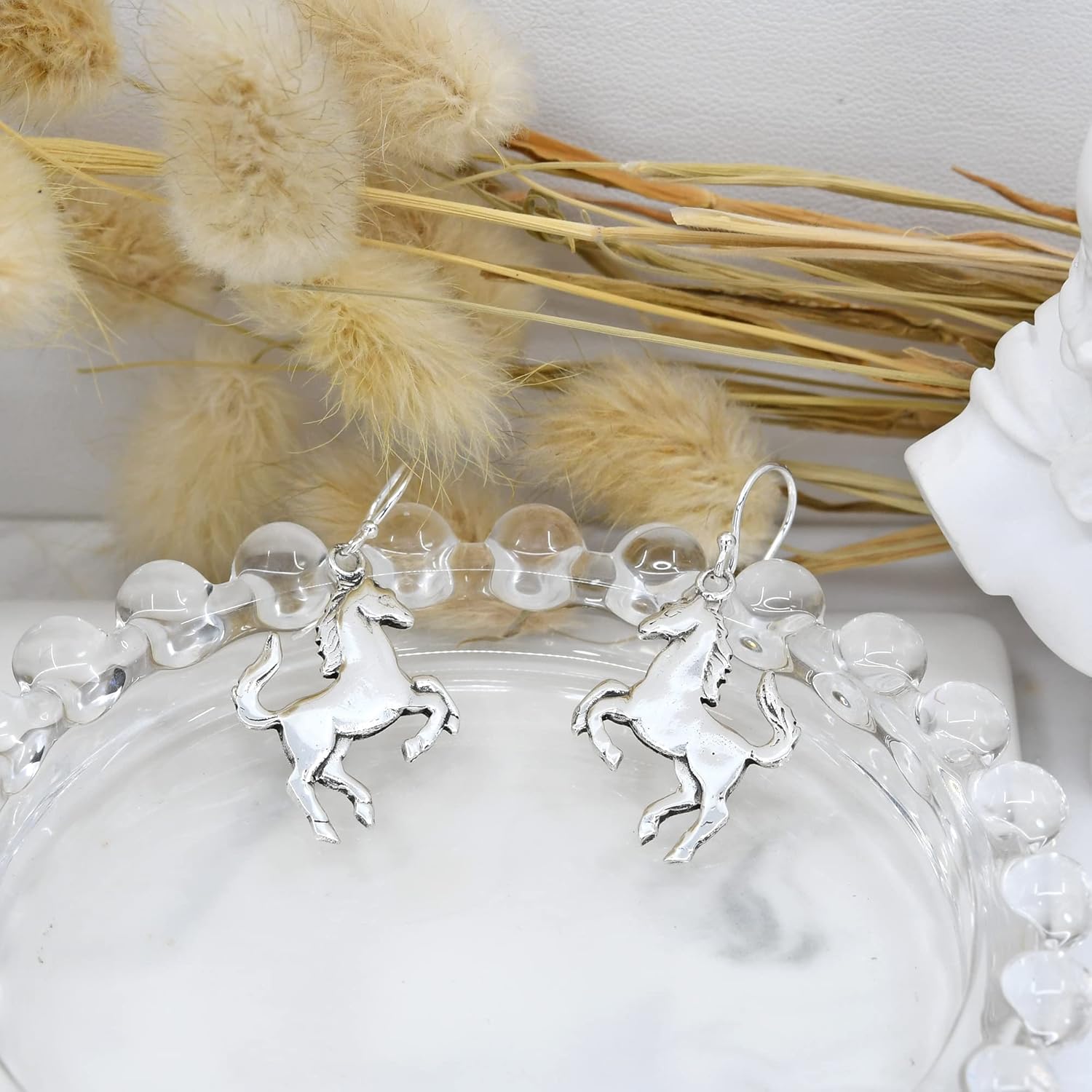 AeraVida Prancing Equine Horse Sterling Silver Dangle Earrings | Animal Earrings Unisex | Gift for Birthday, Anniversary - Image 3
