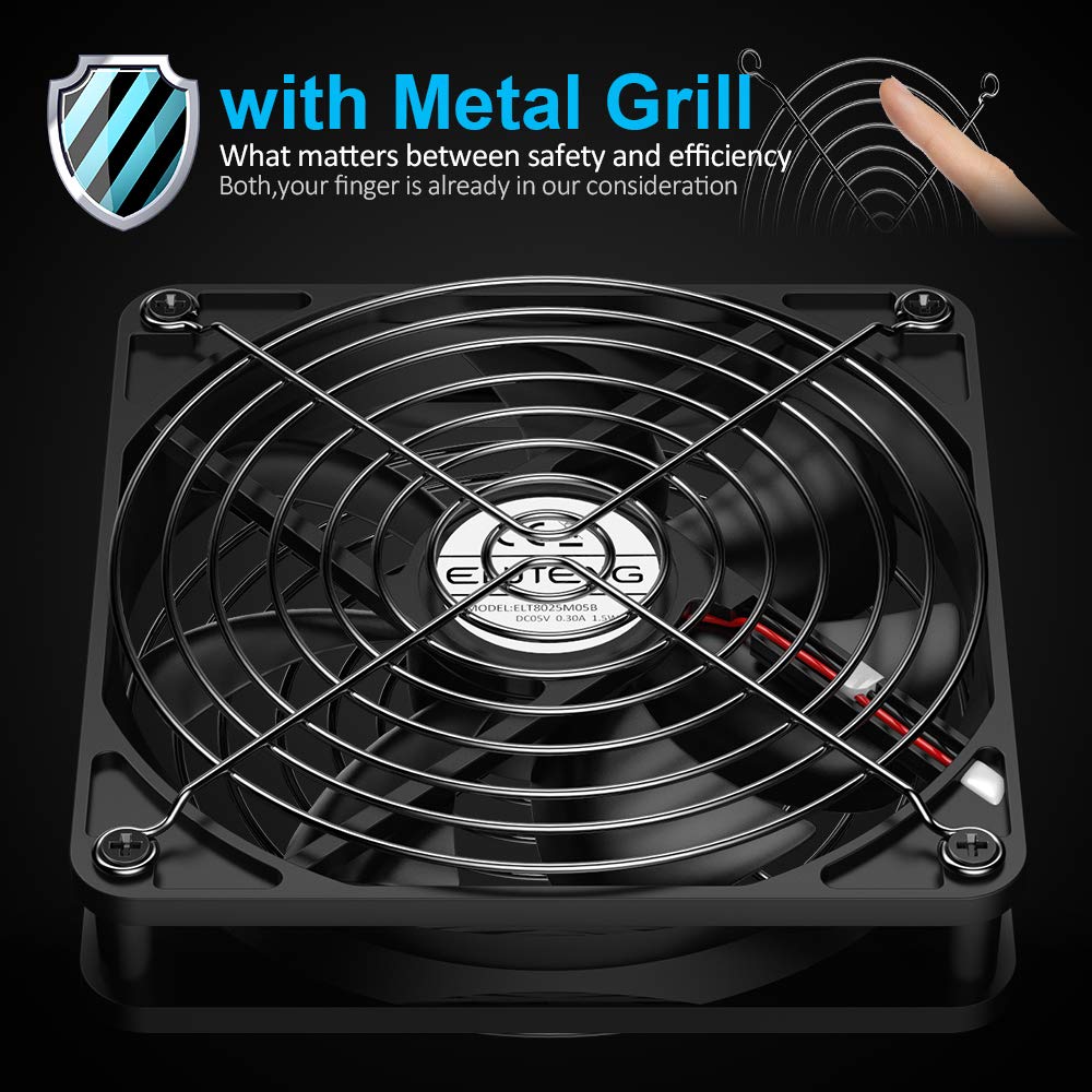 Buy ELUTENG USB Fan 120mm Router Cooling Fan 5V DVR Cooling USB Blower