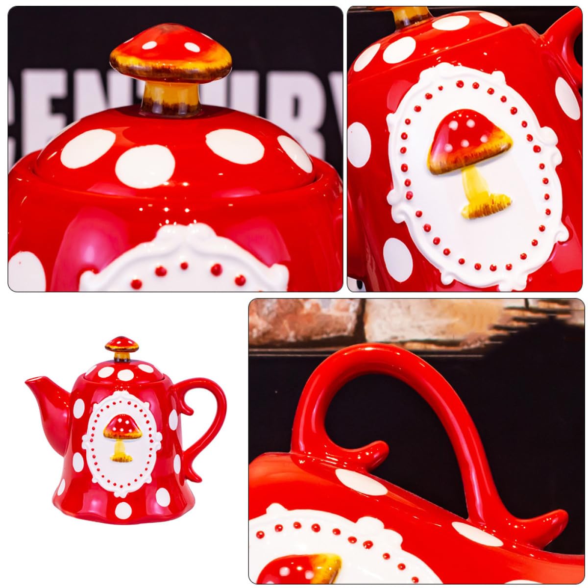 PRETYZOOM Keramik Wasserkocher mit Großem Fassungsvermögen Hitzebeständig mit Tragbarem Griff für Abendessen und Partys in Elegantem Design