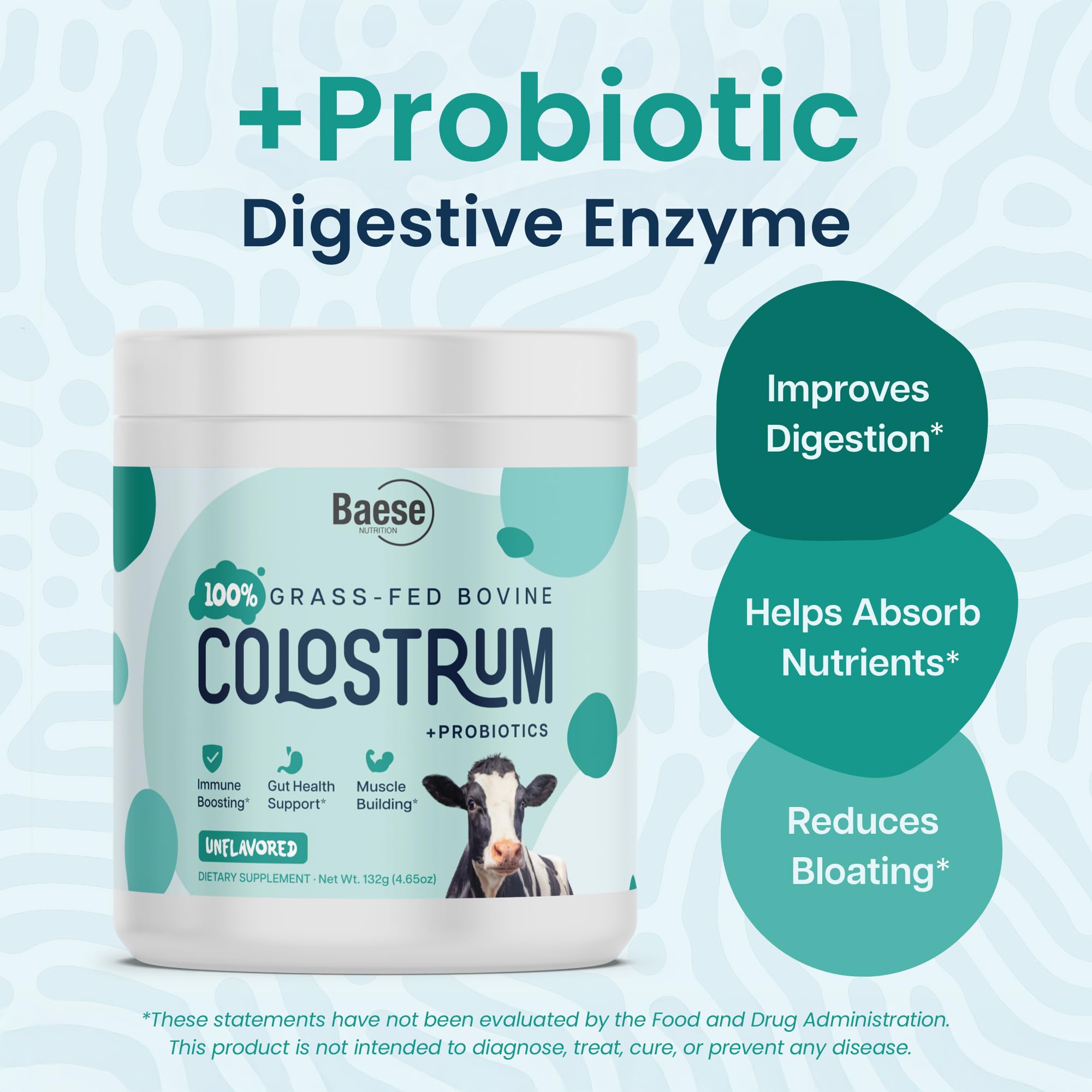 4000mg 800 IgG Grass Fed with Probiotics Bovine Colostrum Powder Supplement for Kids & Adults with Immunoglobulins (132 Grams, Unflavored) — Amazon image 6
