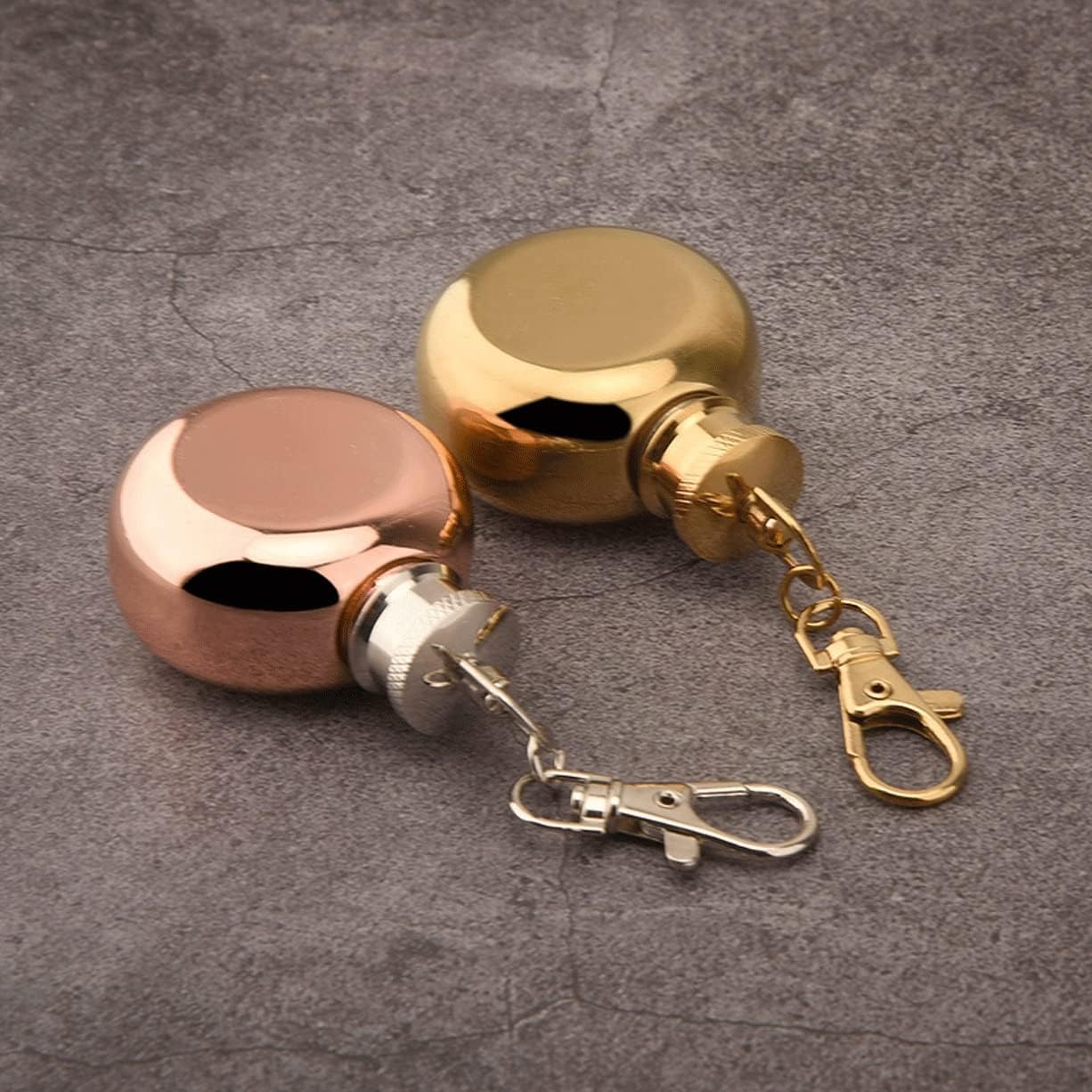 Flasks for Liquor 1 Oz, Portable Stainless Steel Flask,Camping Flask,Bar Tools,Small Drinkware (Gold)