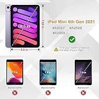 Vista 2 de Funda para iPad Mini6 (8.3 pulgadas, versión 2021) iPad Mini 6ª generación, funda protectora delgada con función atril, función de encendido