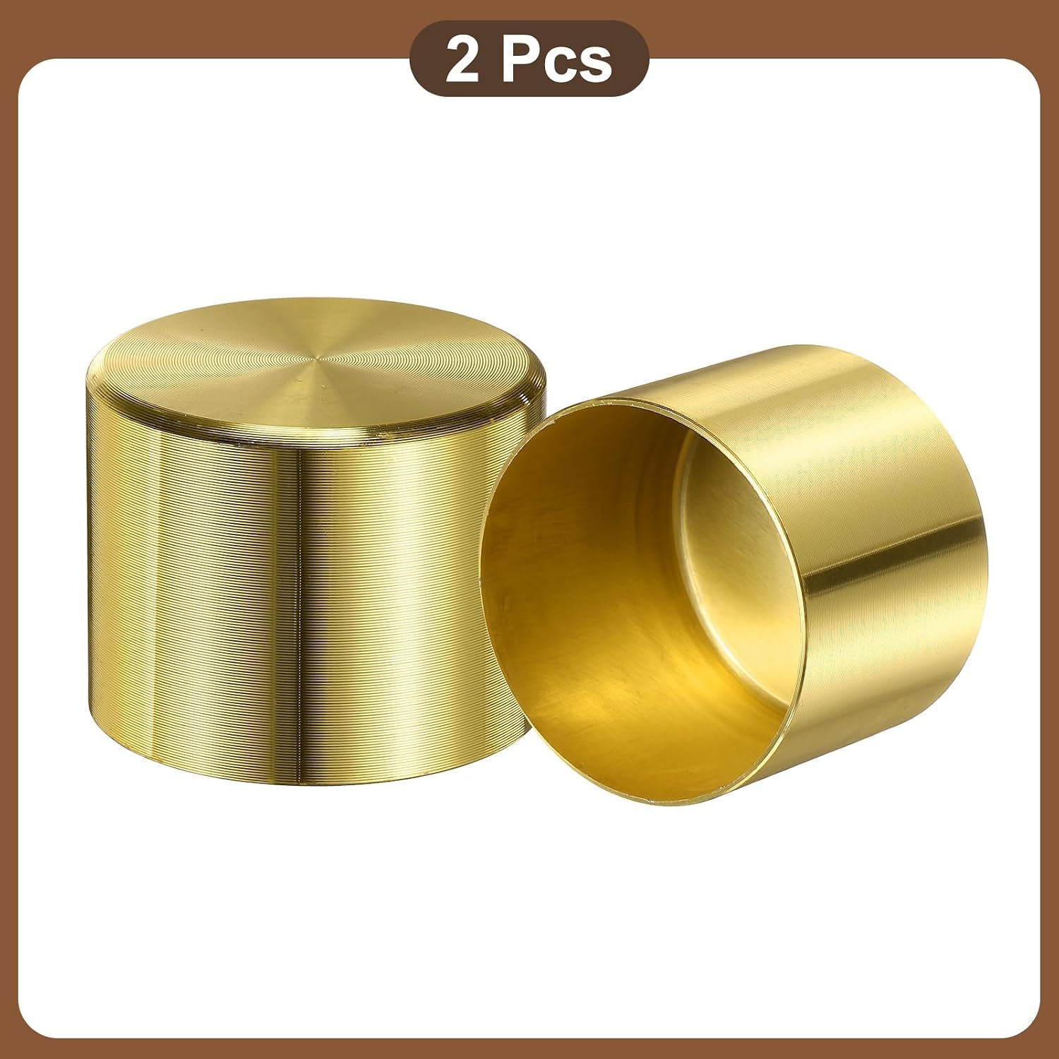 uxcell 2Pcs Small Chair Feet Covers, 1.5"x1.18" Round Table Leg Caps, Aluminum Alloy Furniture Leg Caps for Chair Table