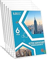 Vista 9 de Paquete de 12 soportes acrílicos horizontales de acrílico de 8.5 x 11 pulgadas para exhibición de plexiglás acrílico transparente para marcos