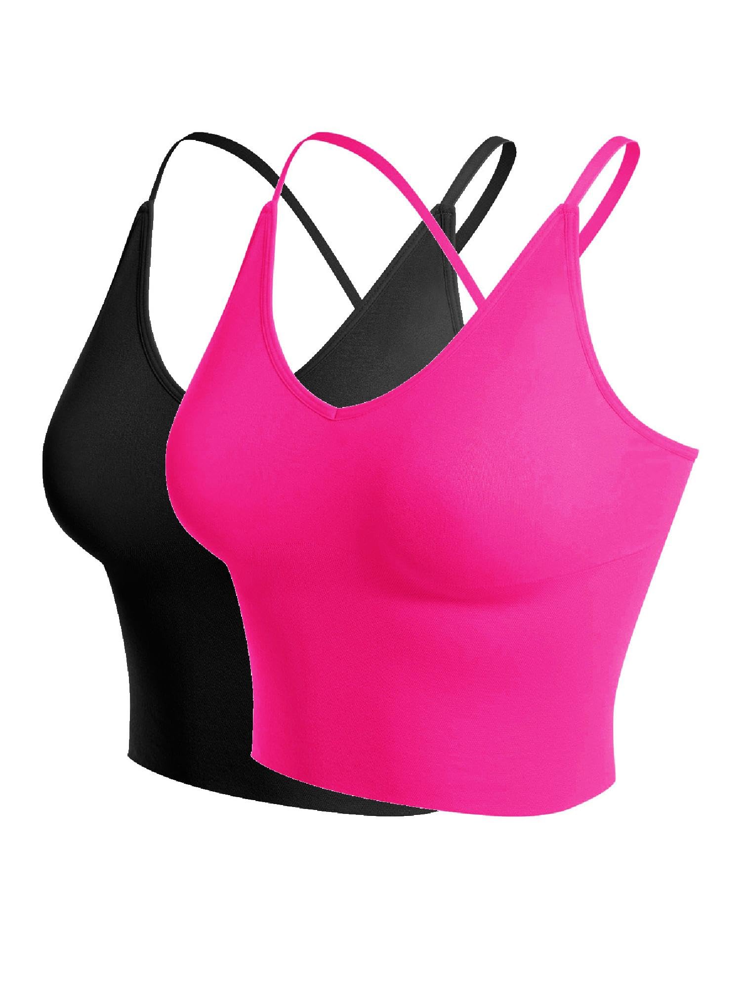 Design by Olivia Women's Padded Sports Bra Longline Workout Crop Top