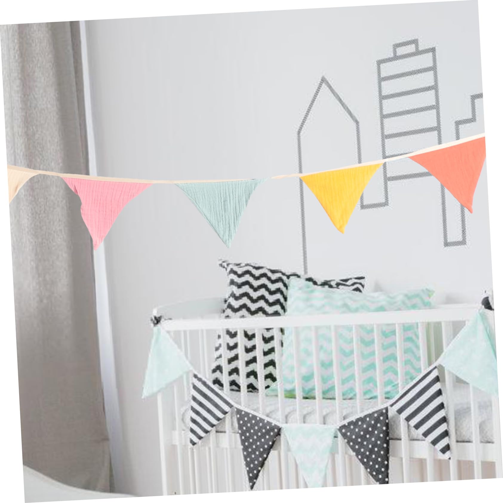 VICASKY 4 Piezas De Decoración De La De Los Niños Banderines De Fiesta Banderines Triangulares Banderines De Fiesta De Cumpleaños Banderines Triangulares Pancarta