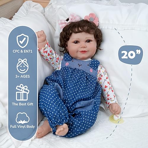 Miniatura 4 de BABESIDE Muñecas realistas de bebé recién nacido, 20 pulgadas, con sensación de bebé real, muñecas de bebé recién nacidas, adorables muñecas