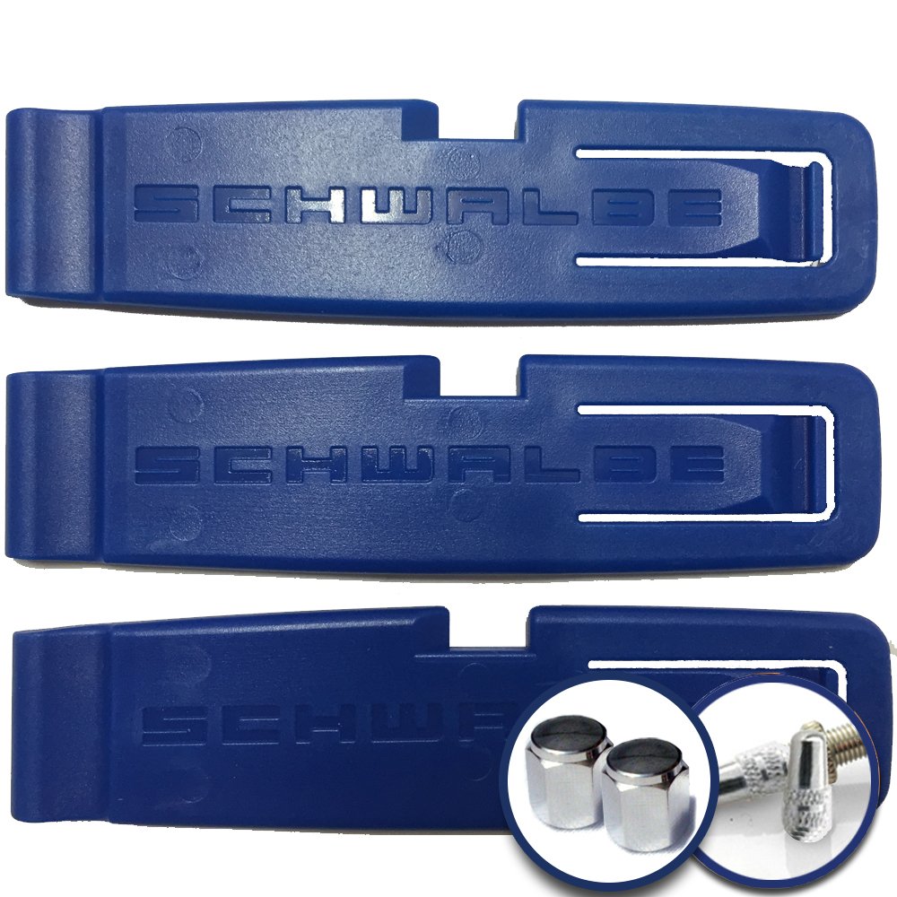 Schwalbe Tire Lever Levers Set (Pack of 3) Valve Cap Upgrade Worth $4.99!