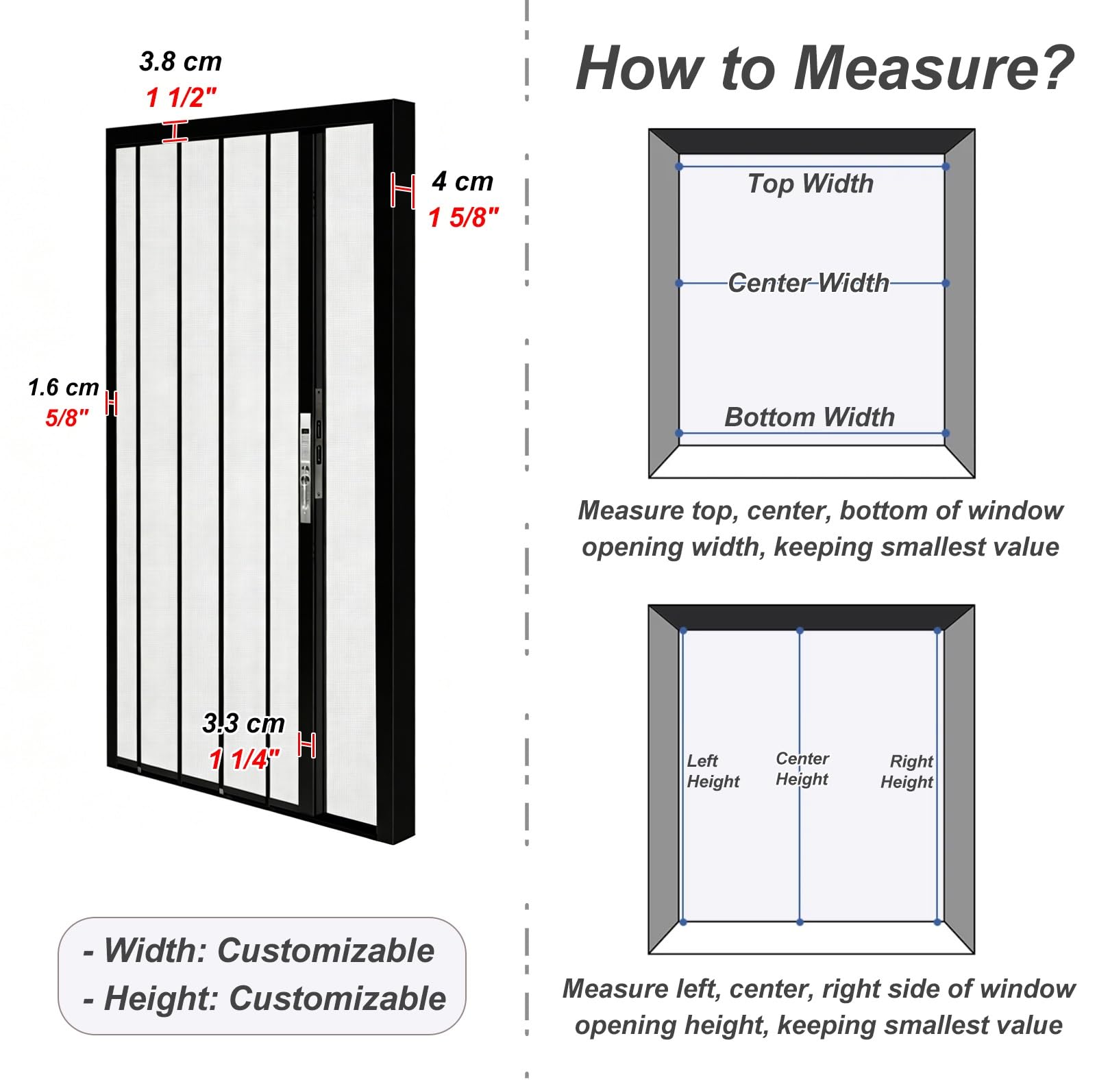 Rejas para Ventanas Exteriores Malla Mosquitera Extensible Alta Altura Puertas, Ideal Gatos Perros, Mosquitera Repuesto Ligera Cerradura, Valla Protectora Antiarañazos(W55xH60cm/22x24in)