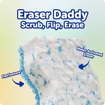 Scrub Daddy Eraser Sponge - 10x More Durable Than Traditional Erasers with Scrubbing Gems - Removes Dirt, Scuffs & Stains - Water Activated Sponge Eraser (2 Pack)
