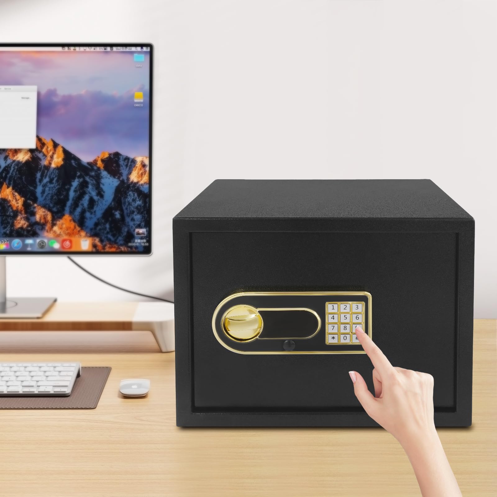 Caja fuerte digital de alta seguridad de 30 L, con código digital y protección contra incendios, para casa, oficina y objetos de valor, pared y montaje independiente, documentos y joyas