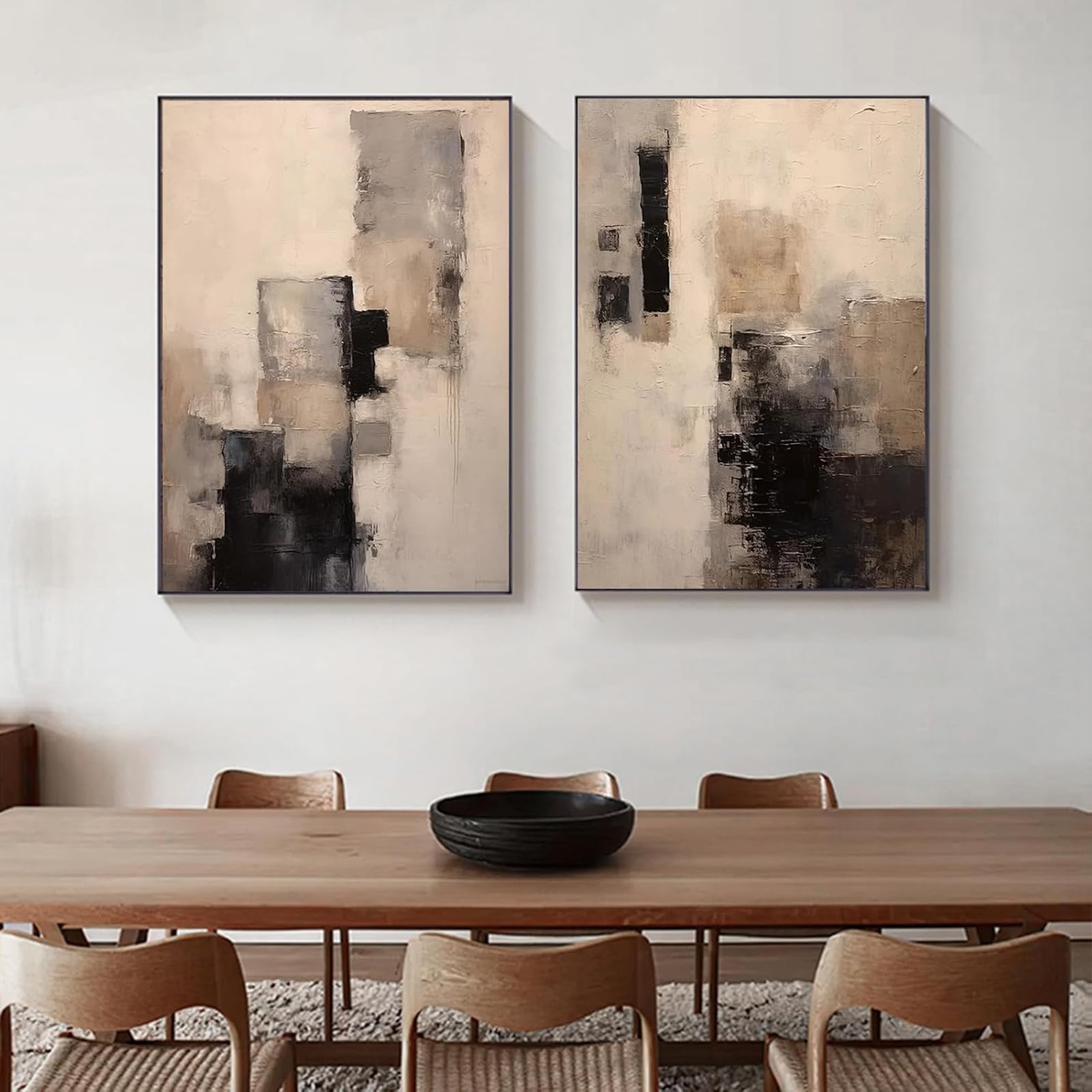 Nari Vondel 抽象画 黒フレーム付き Amazon.co.jp: 現代抽象絵画黒と金ネイビーブルー風景画アクリル