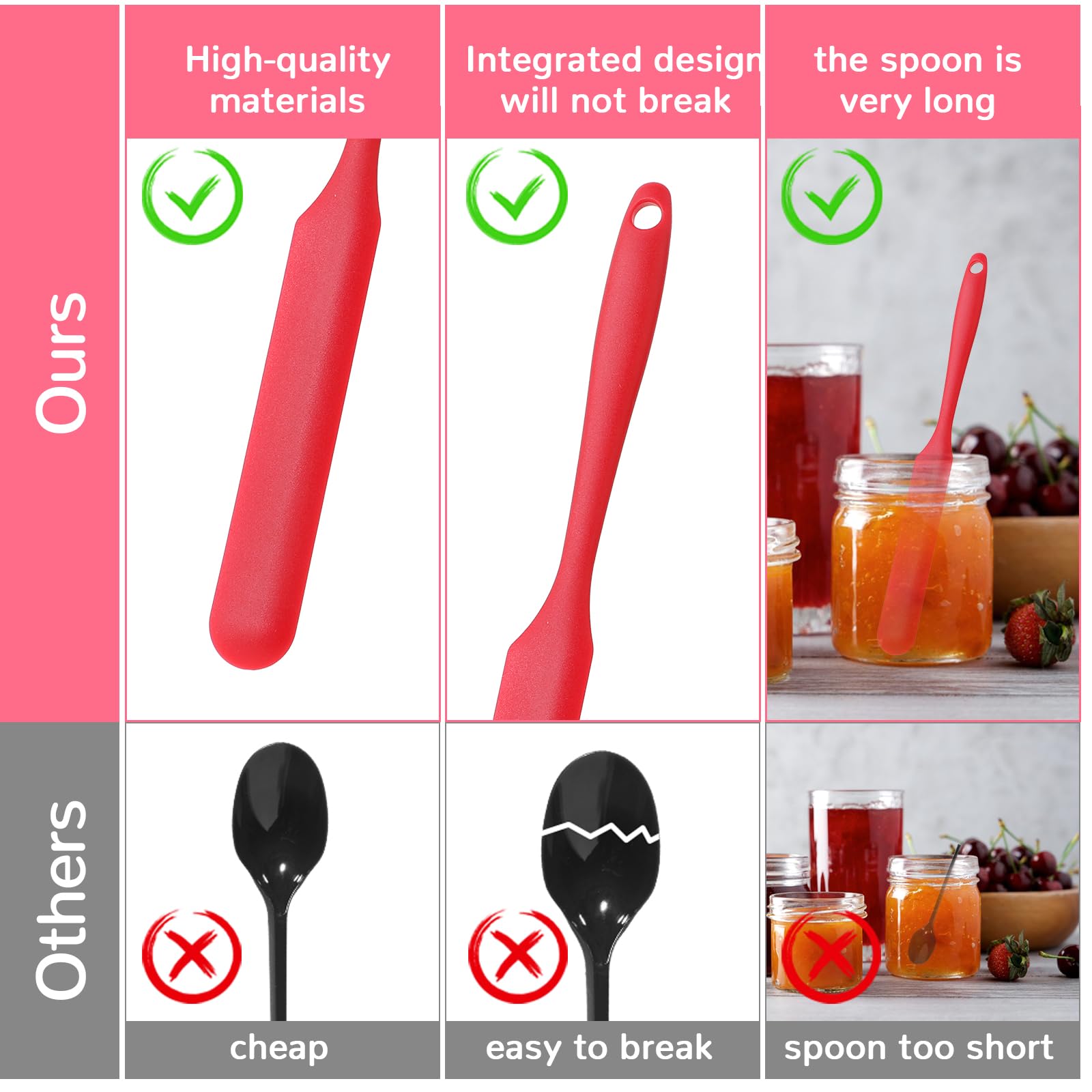 Spatola in silicone con manico lungo, compatibile for cucina