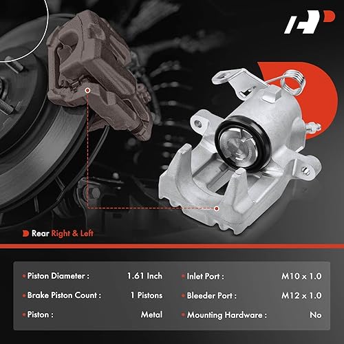 Miniatura 10 de A-Premium Conjunto de pinza de freno de disco compatible con Audi TT Quattro 2000-2006 Volkswagen Jetta 2000-2005 Jetta City Trasero izquierdo del